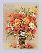 Markvalmuer – RIOLIS Broderikit (24 x 30 cm)