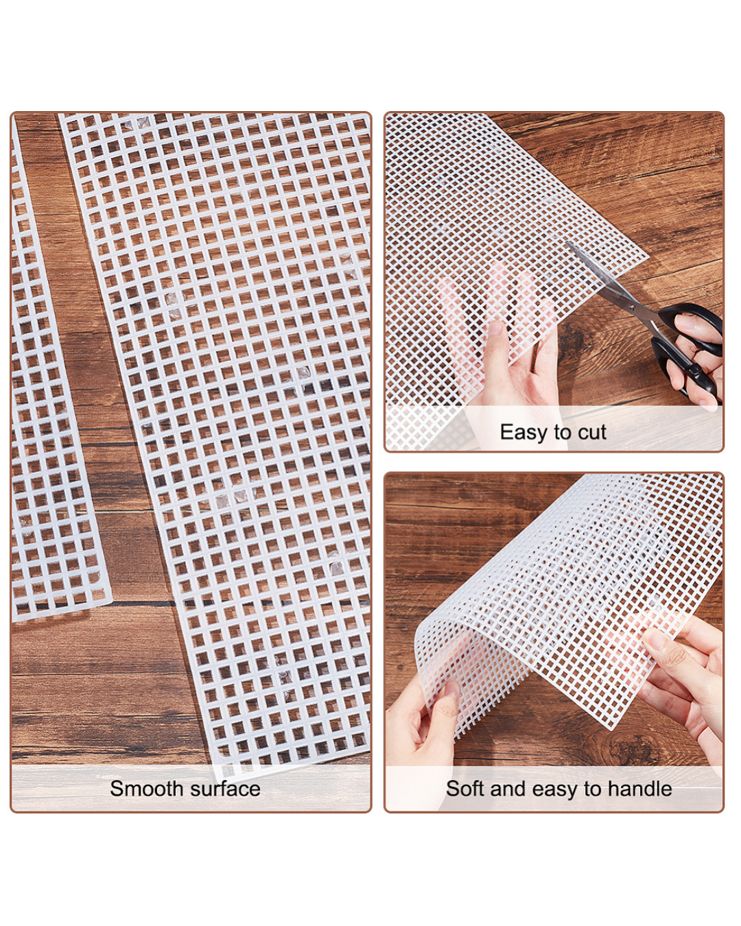 Plastik Væv / Mesh Canvas – Hvid (30x30 cm)