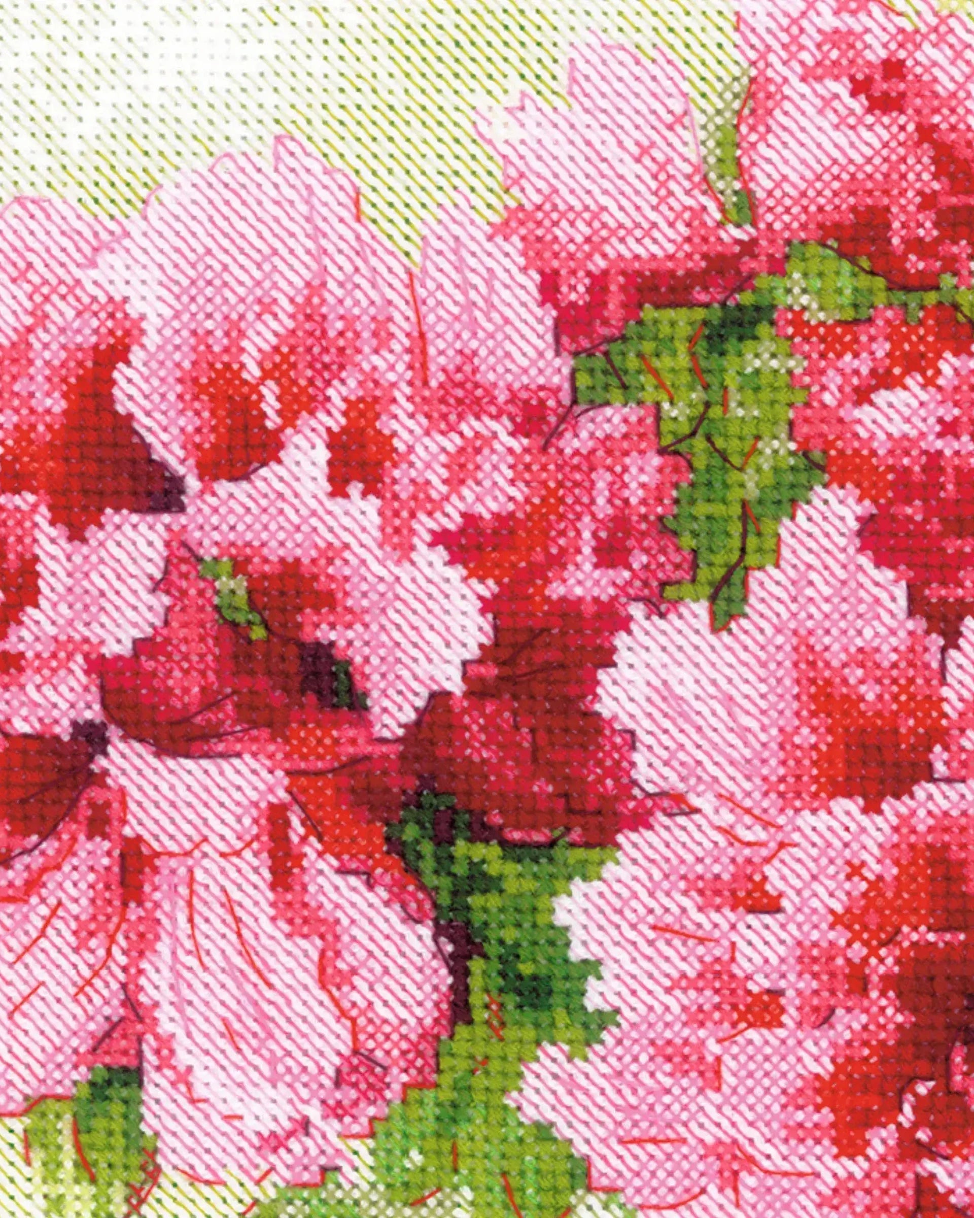 Smukke Azalea – RIOLIS Broderikit (30 x 24 cm)