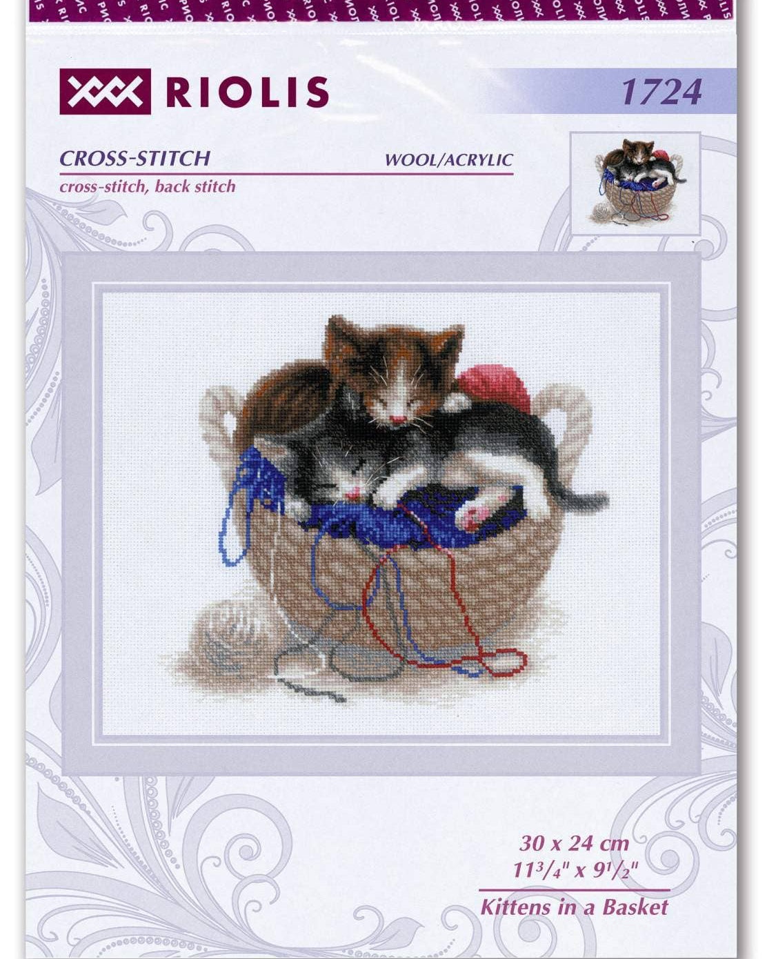 Killinger i en Kurv – RIOLIS Broderikit (30 x 24 cm)
