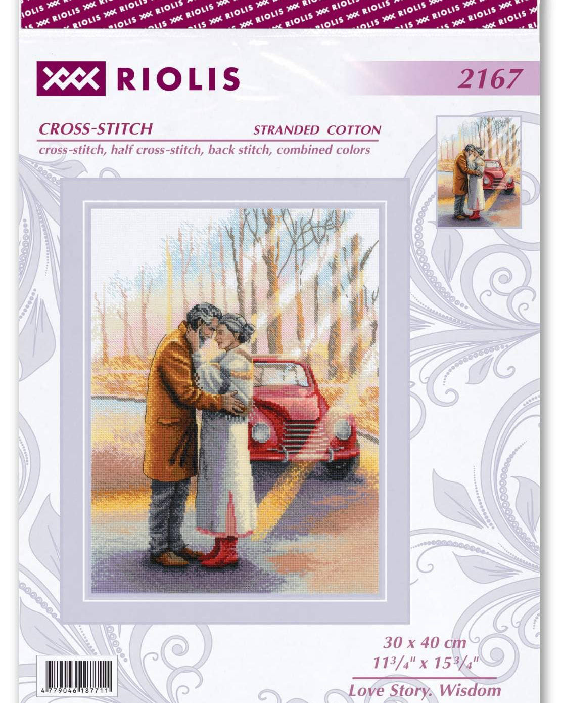 Kærlighedshistorie - RIOLIS Broderikit (30 x 40 cm)
