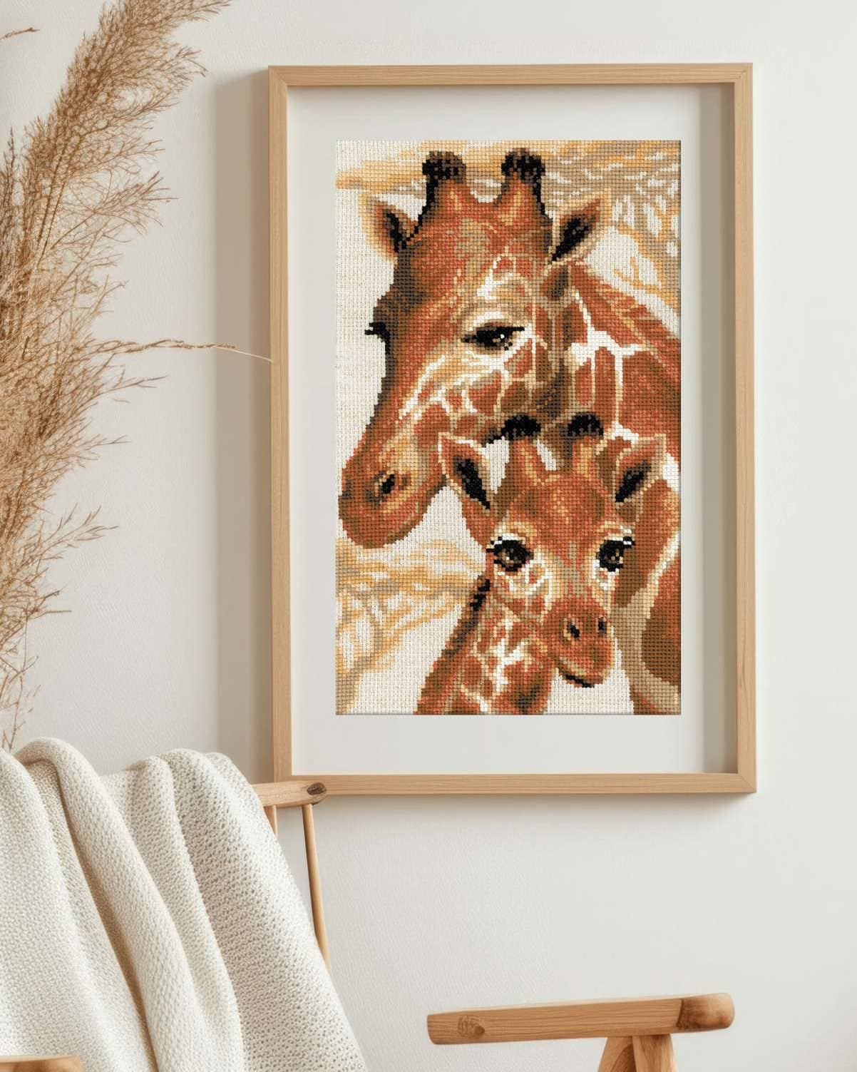 Giraffer – RIOLIS Broderikit (22 x 38 cm)