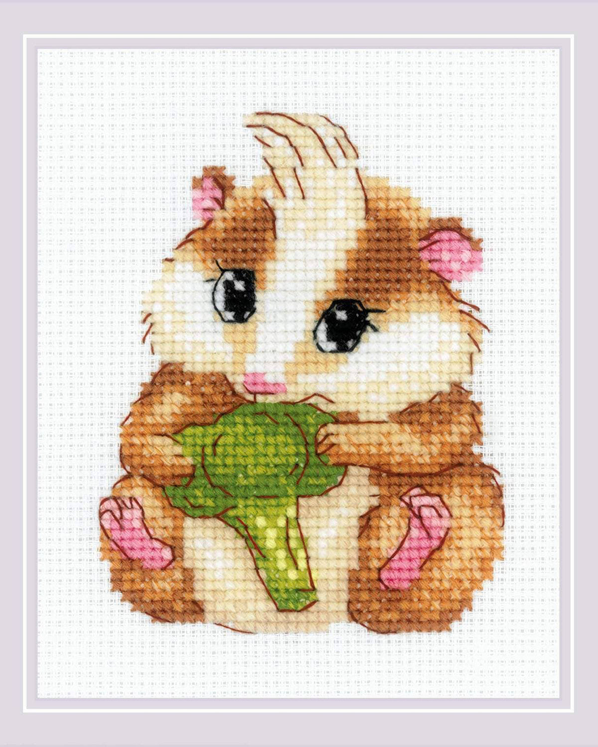 Sød hamster – RIOLIS Broderikit (13 x 16 cm)