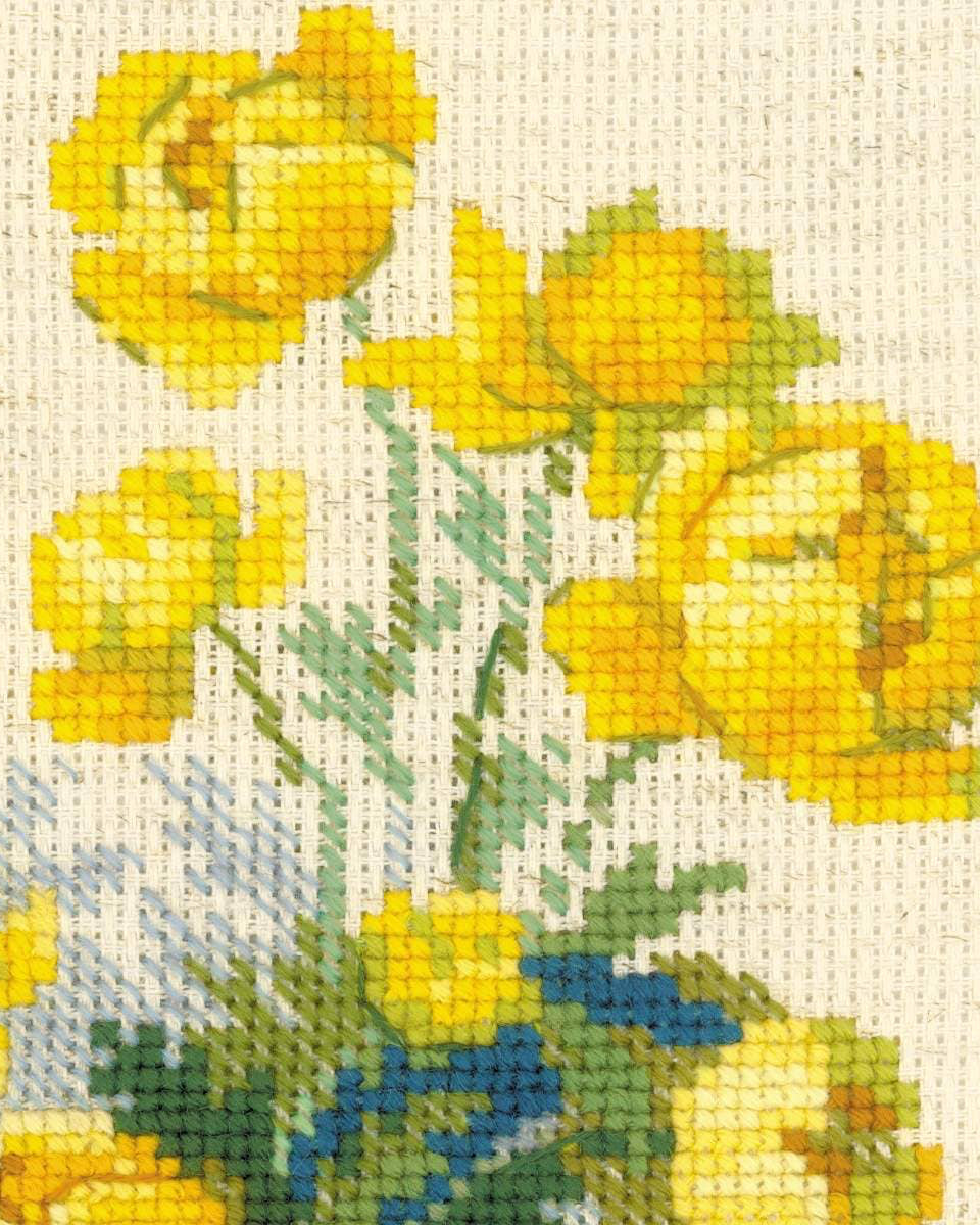 Globeblomst – RIOLIS Broderikit (20 x 20 cm)