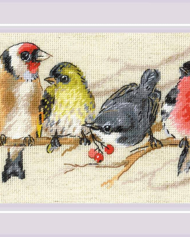 Fugle på Grenen – RIOLIS Broderikit