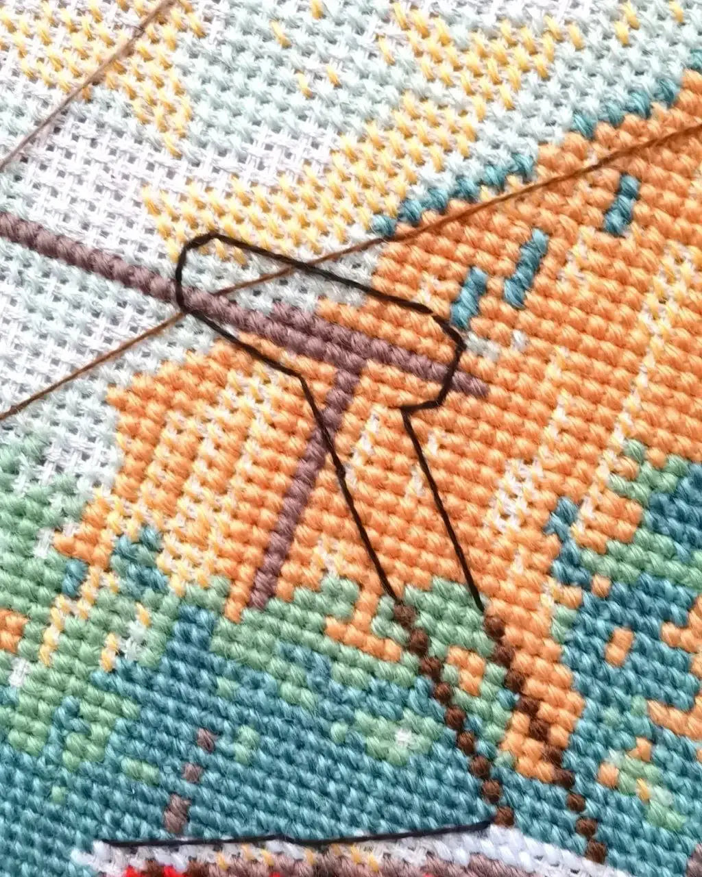 Gammel Sporvogn – RIOLIS Broderikit (21 x 30 cm)
