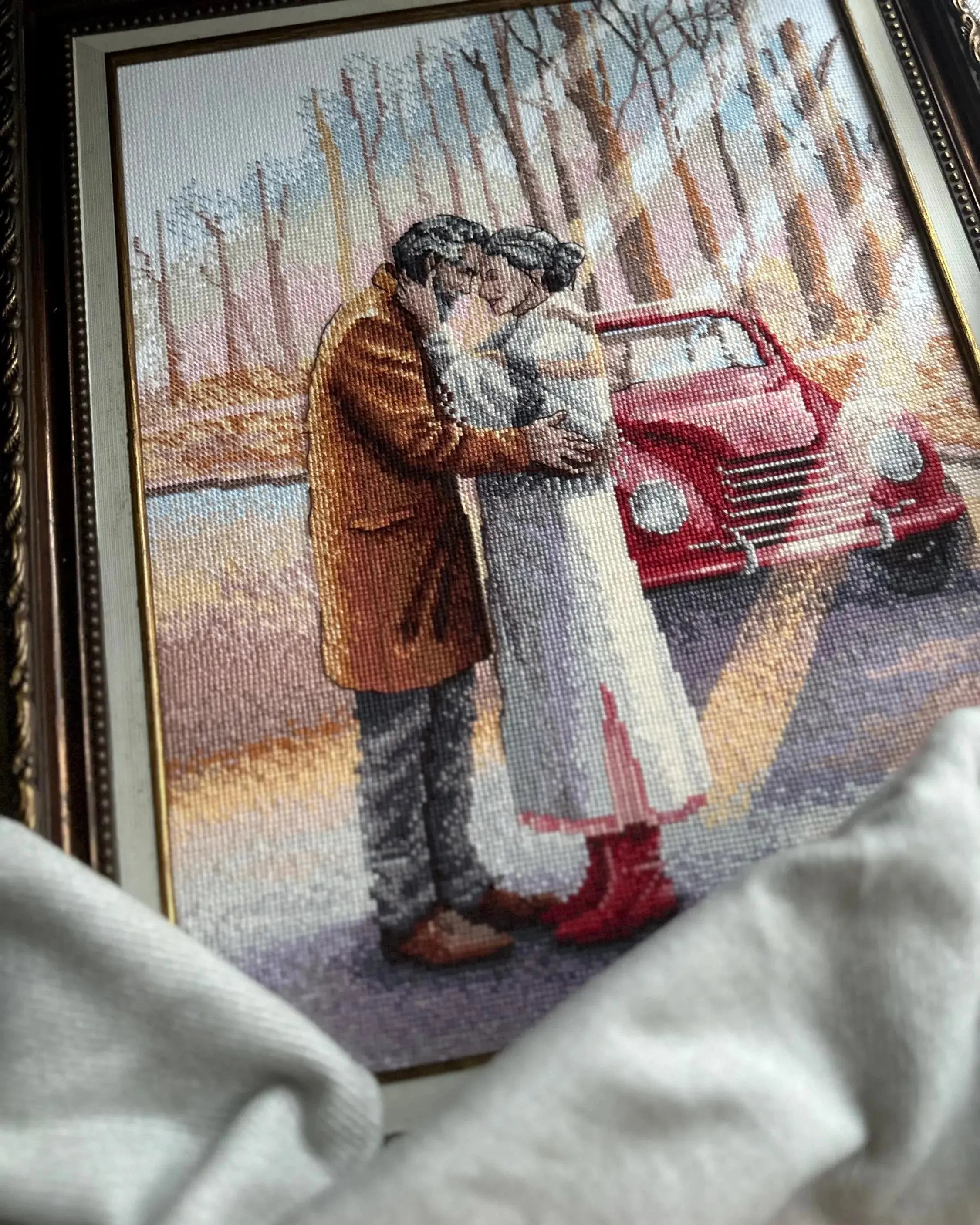Kærlighedshistorie - RIOLIS Broderikit (30 x 40 cm)