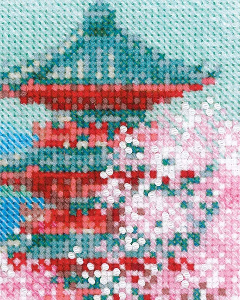 Sakura Pagode – RIOLIS Broderikit (18 x 24 cm)
