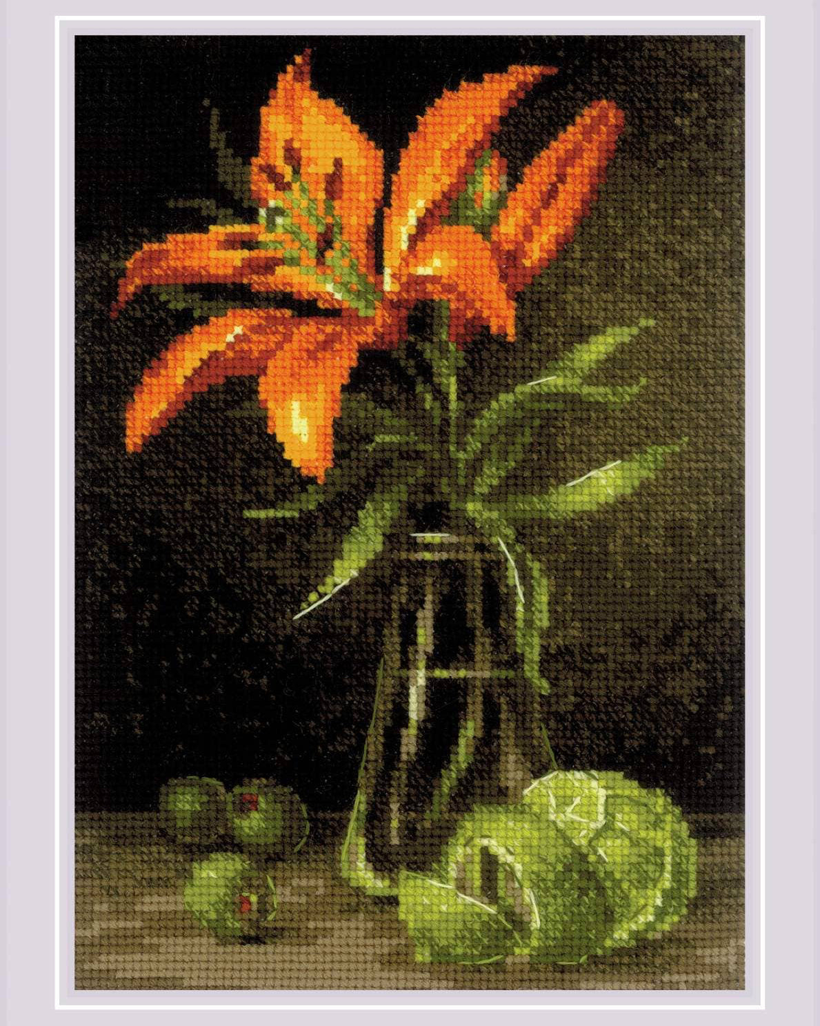 Lilje og Lime – RIOLIS Broderikit (15 x 21 cm)