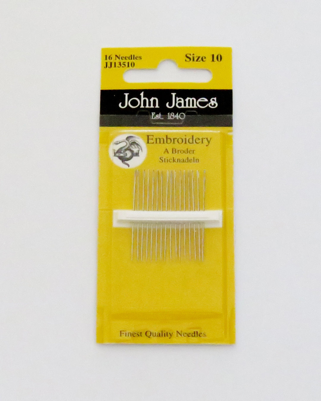 John James broderinål med spids – str. 10, 16 stk.