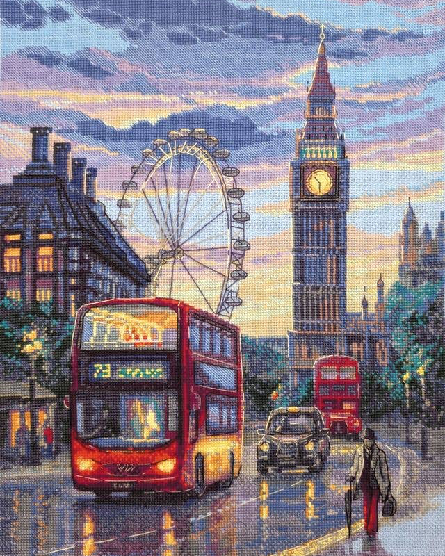 Regnfulde London – AINE Broderikit (30 x 40 cm)
