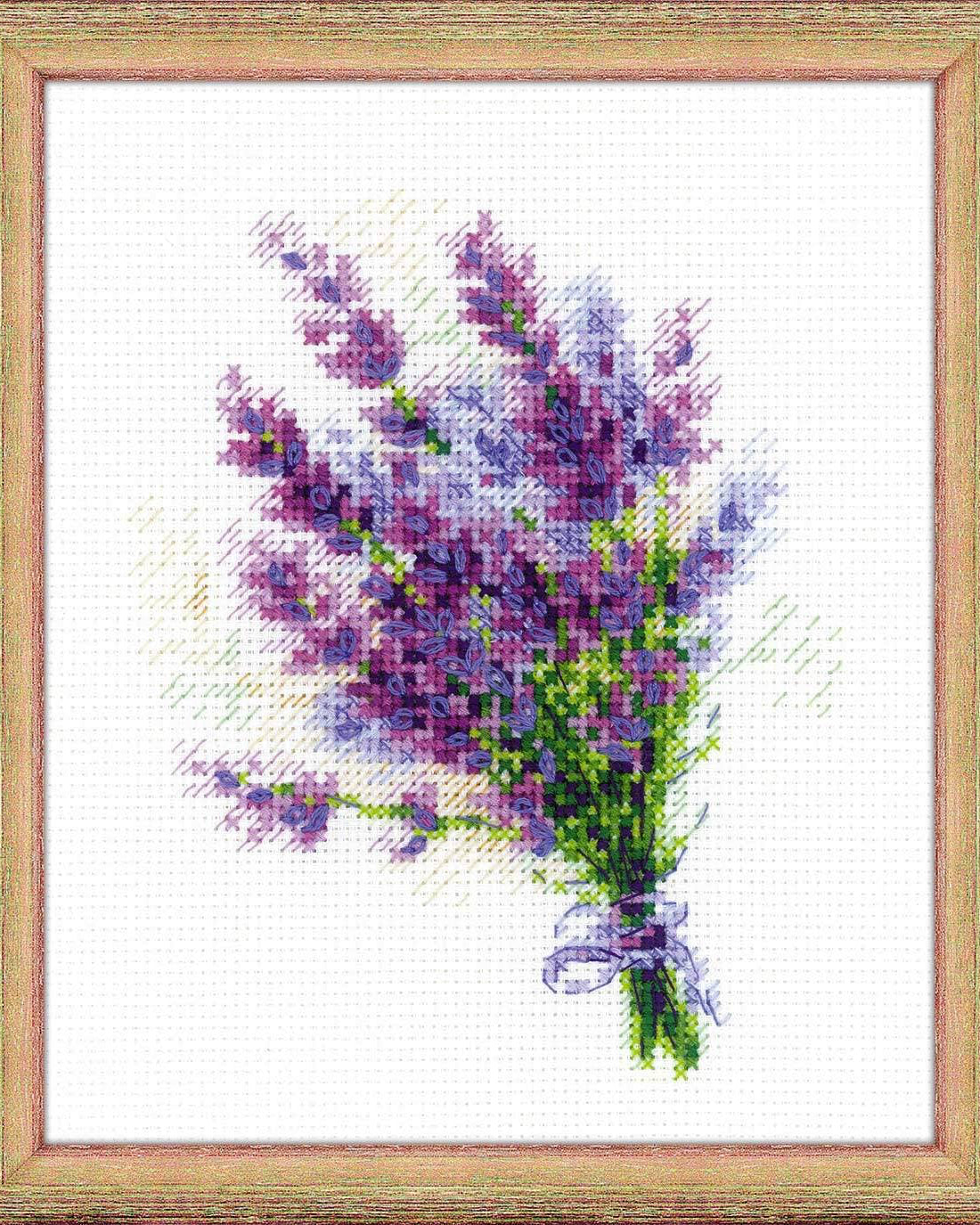 Buket med Lavendel – RIOLIS Broderikit (15 x 18 cm)