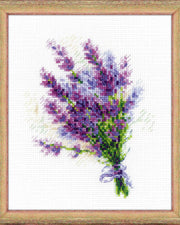 Buket med Lavendel – RIOLIS Broderikit (15 x 18 cm)