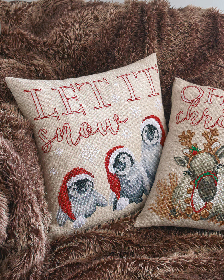 Let it Snow Pude – Broderikit (40 x 40 cm)