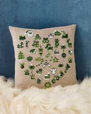 Grønt hjerte Pude – Broderikit (40 x 40 cm)