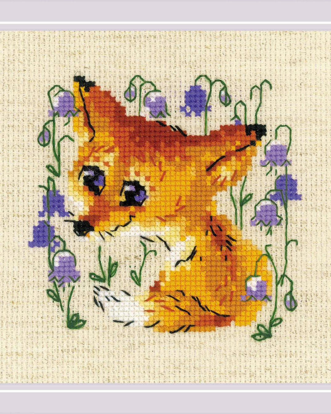 Lille Ræv – RIOLIS Broderikit (13x13 cm)