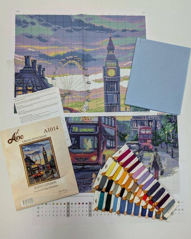 Regnfulde London – AINE Broderikit (30 x 40 cm)