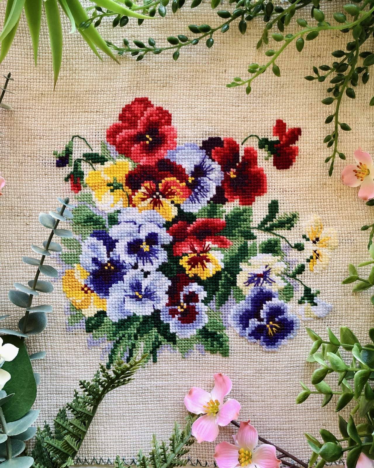 Blomsterbuket - RIOLIS Broderikit (20x20 cm)