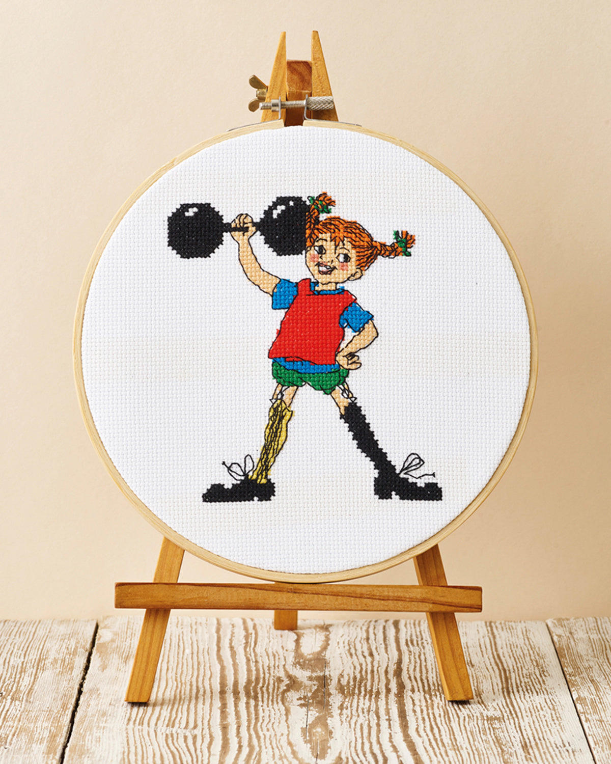 Stærke Pippi – Broderikit inkl. ramme (Ø20 cm)