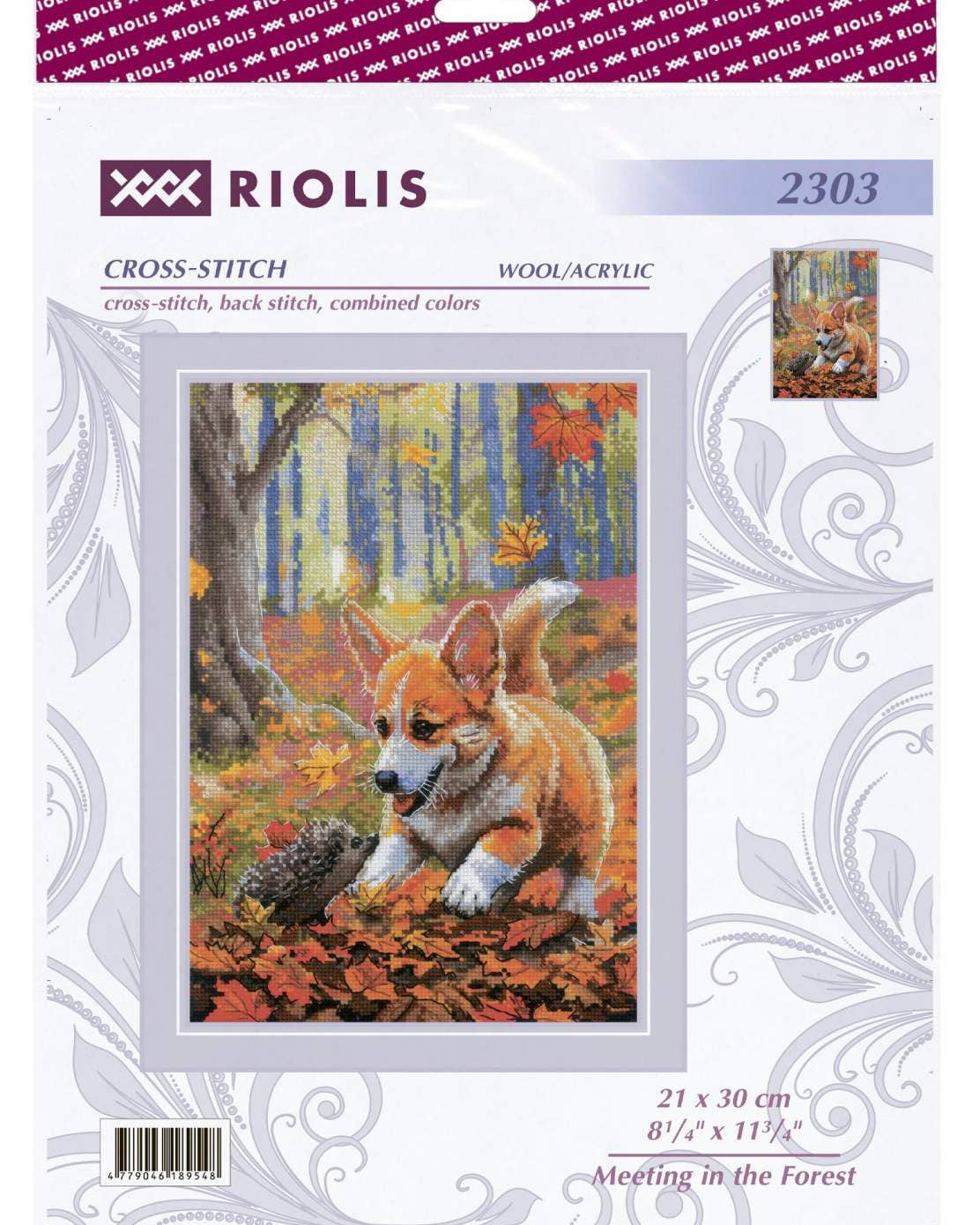 Møde i Skoven – RIOLIS Broderikit (21 x 30 cm)