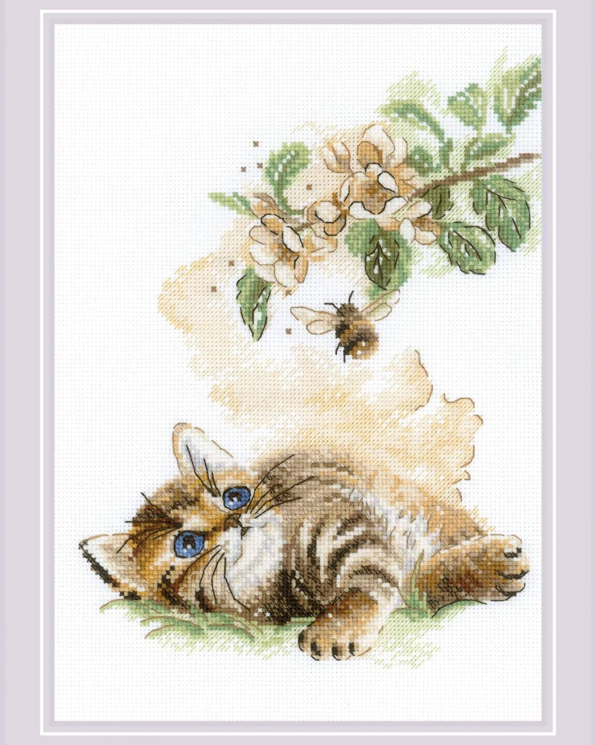 Humlebiens Flugt – RIOLIS Broderikit (21 x 30 cm)