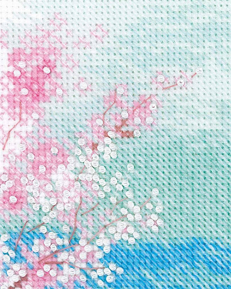 Sakura Pagode – RIOLIS Broderikit (18 x 24 cm)