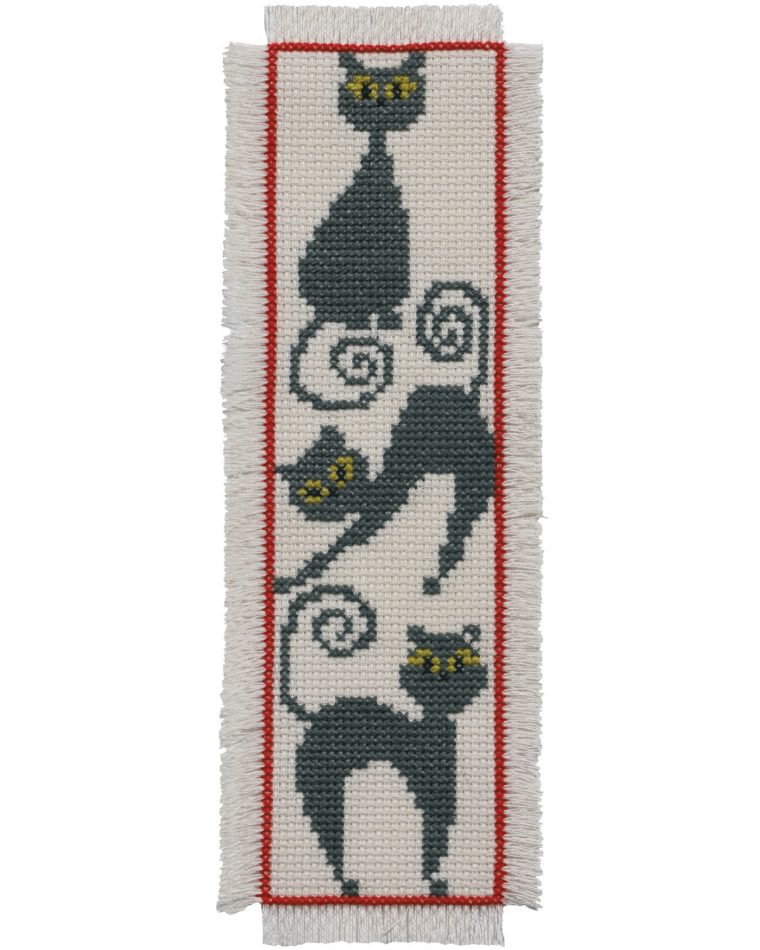 Bogmærke "Katte" – Broderikit (7x22 cm)