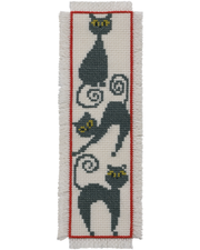 Bogmærke "Katte" – Broderikit (7x22 cm)