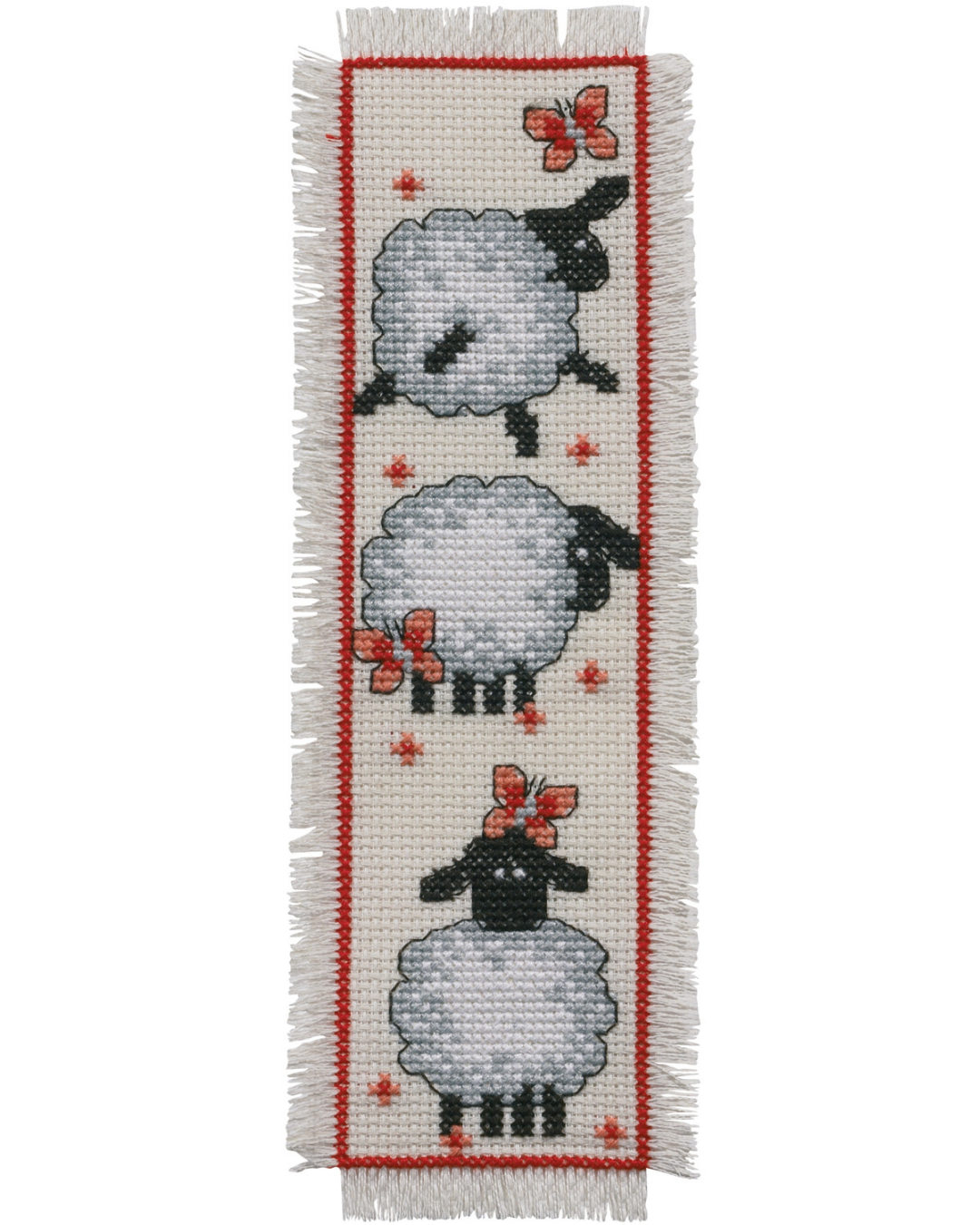 Bogmærke "Får" – Broderikit (7x22 cm)