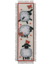 Bogmærke "Får" – Broderikit (7x22 cm)