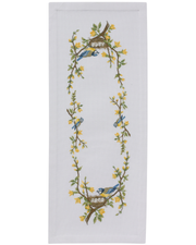 Blåmejse rede bordløber – Broderikit (38x90 cm)