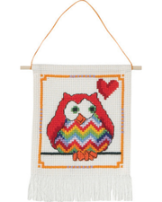 Rød ugle – Begynderkit inkl. beslag (15x21 cm)