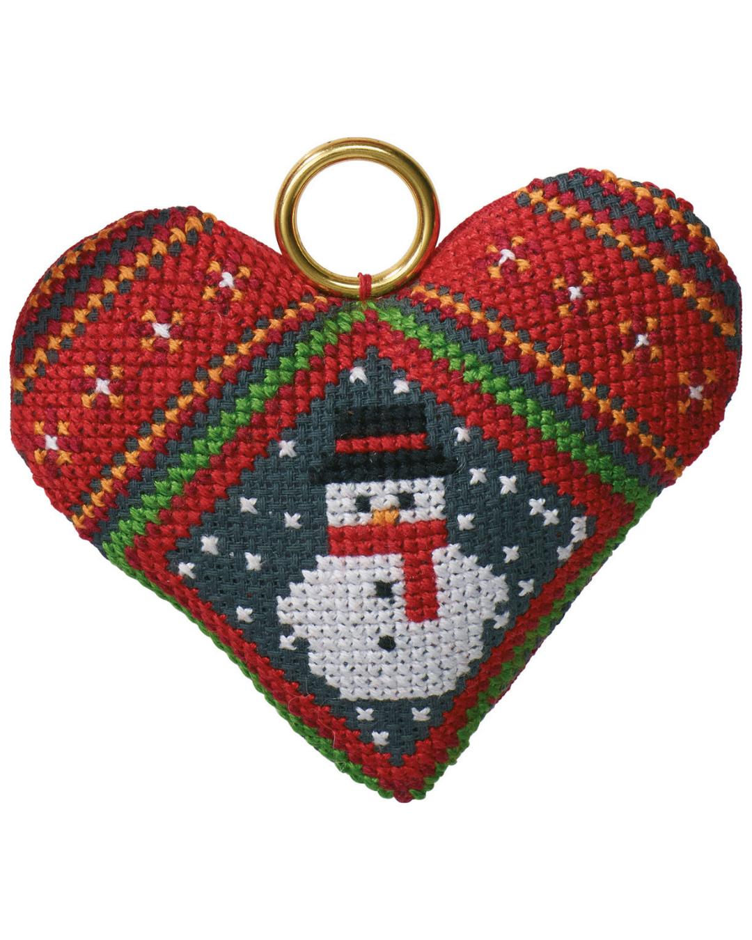 Snemand Juleophæng – Broderikit (9×8 cm)