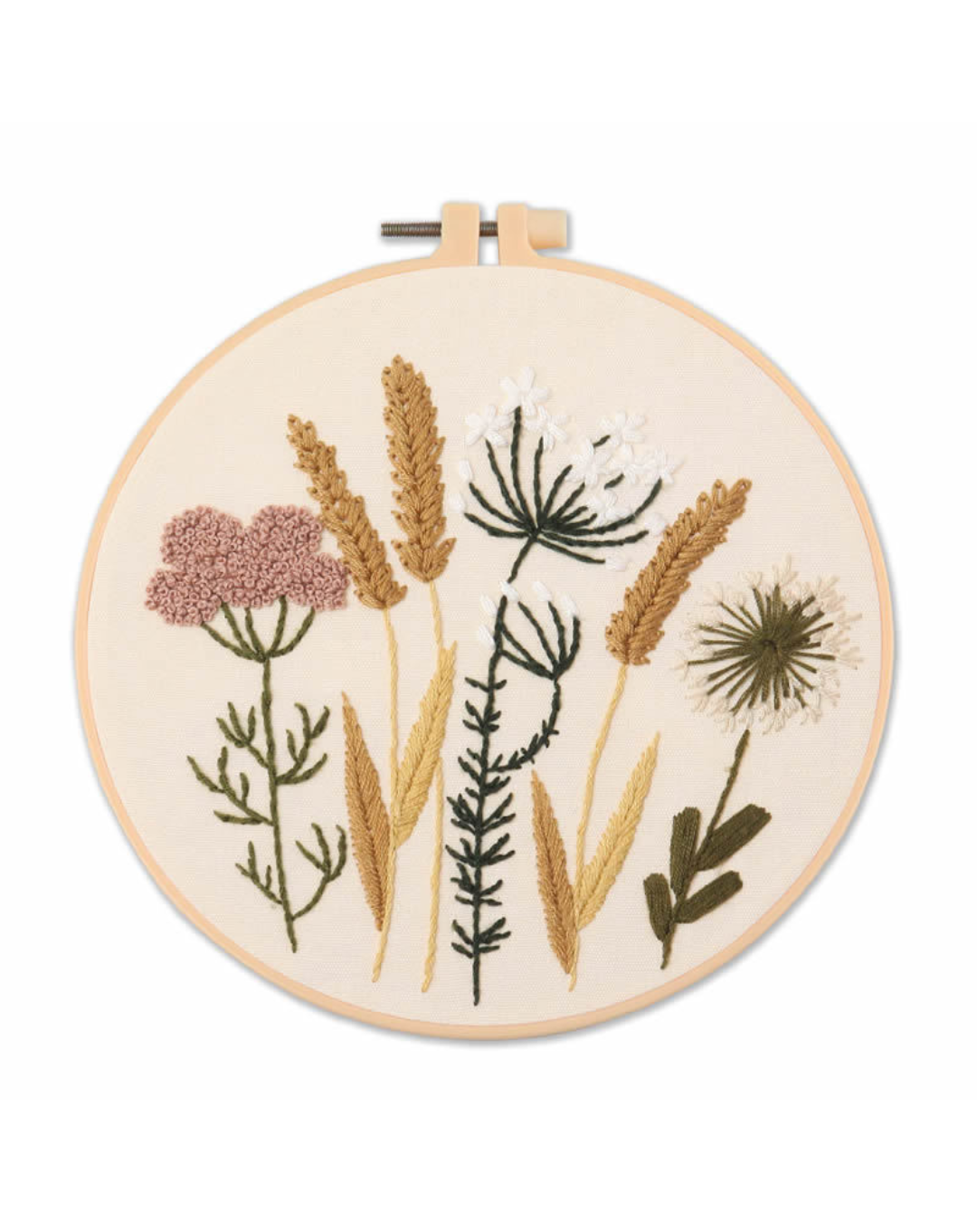 Blomstermotiv – Broderikit (Ø20 cm)