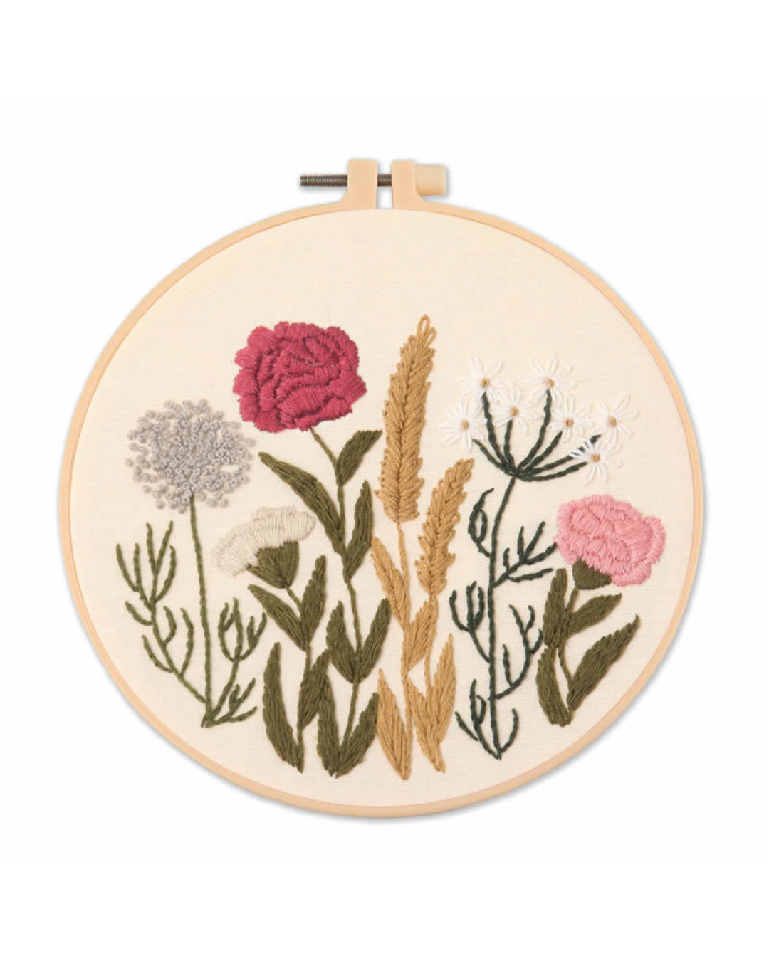 Blomstermotiv – Broderikit (Ø20 cm)