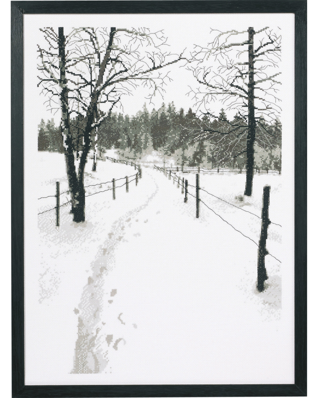 Grafisk Natur Sort/Hvid – Broderikit (42x58 cm)