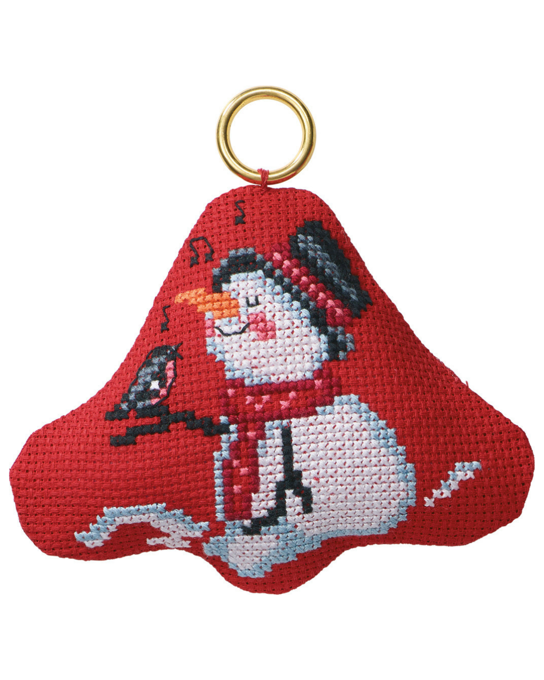 Snemand & Sangfugl Juleophæng – Broderikit (9×8 cm)