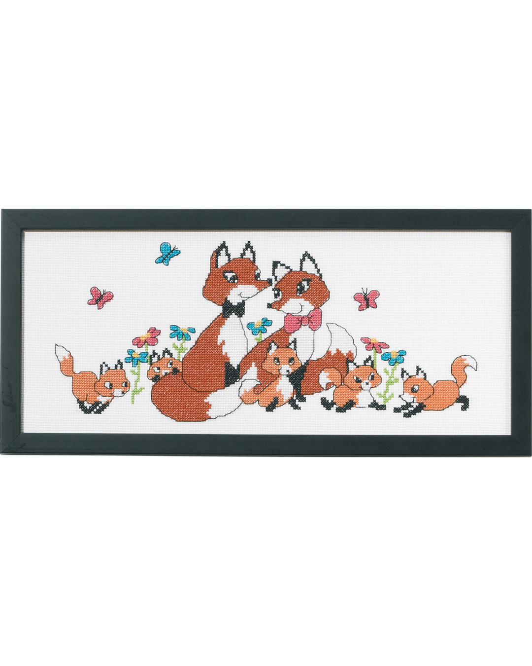 Rævefamilien – Broderikit (36x15 cm)