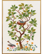 Sommertræ med Fugle – Broderikit (40x55 cm)