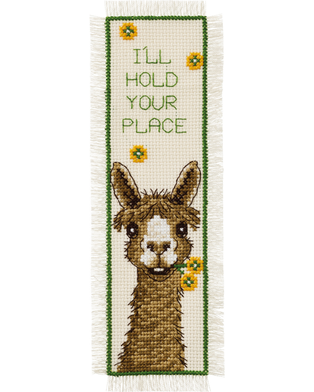 Bogmærke "I'll Hold Your Place" – Broderikit (7x22 cm)