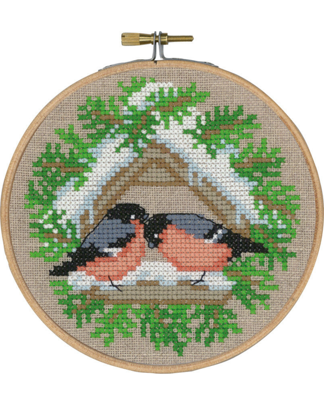 Dompapper i Hus – Broderikit (Ø12 cm) inkl. ramme