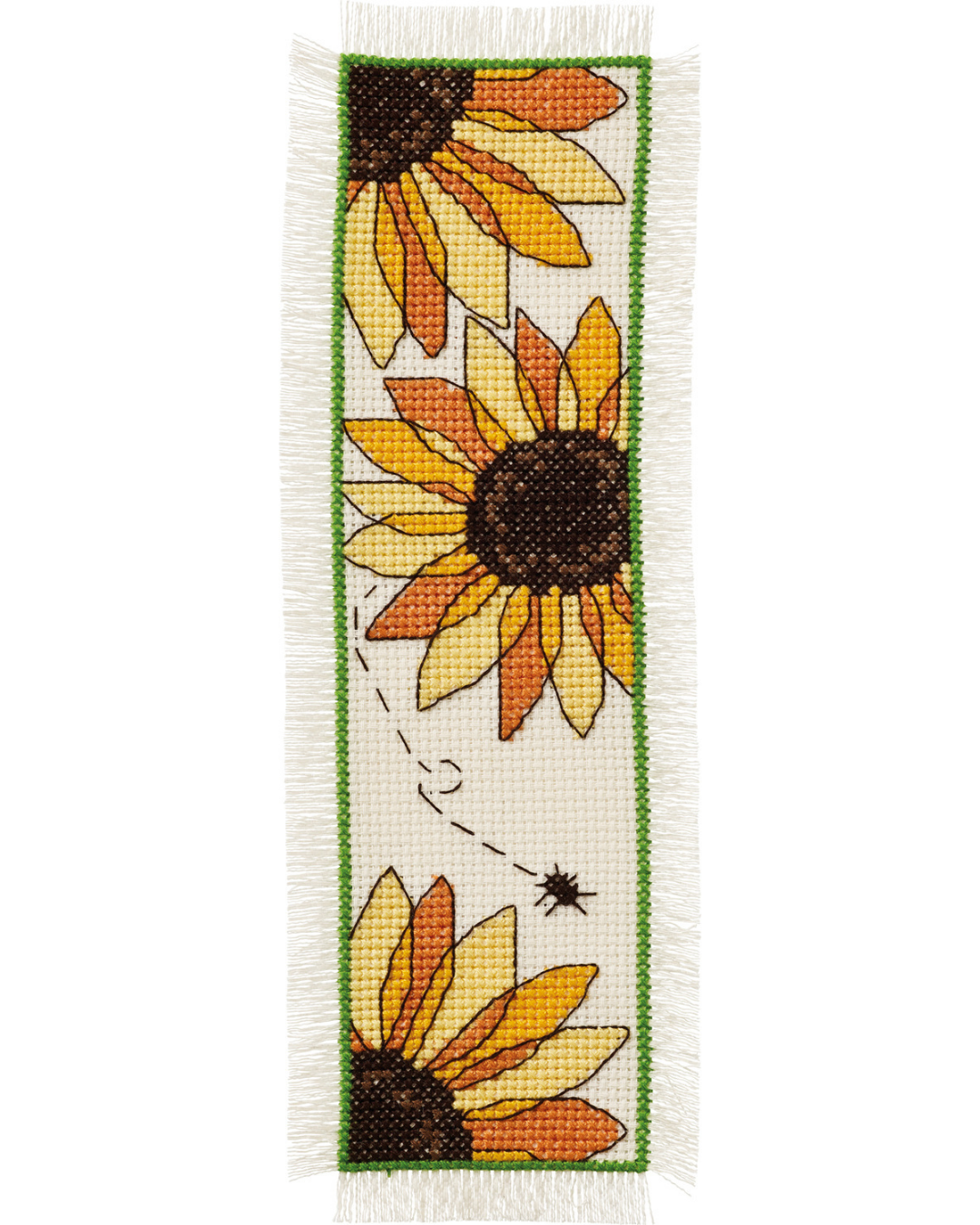 Bogmærke "Solsikker" – Broderikit (7x22 cm)