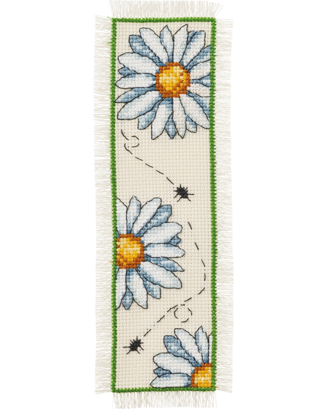 Bogmærke "Margueritter" – Broderikit (7x22 cm)