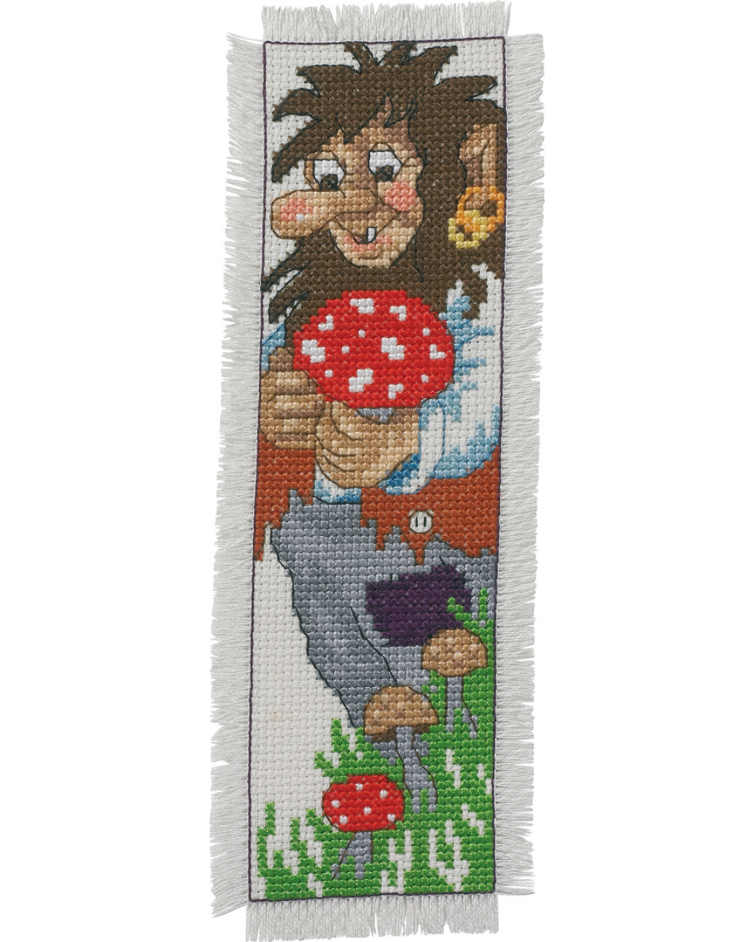 Bogmærke "Troldefar" – Broderikit (7x22 cm)
