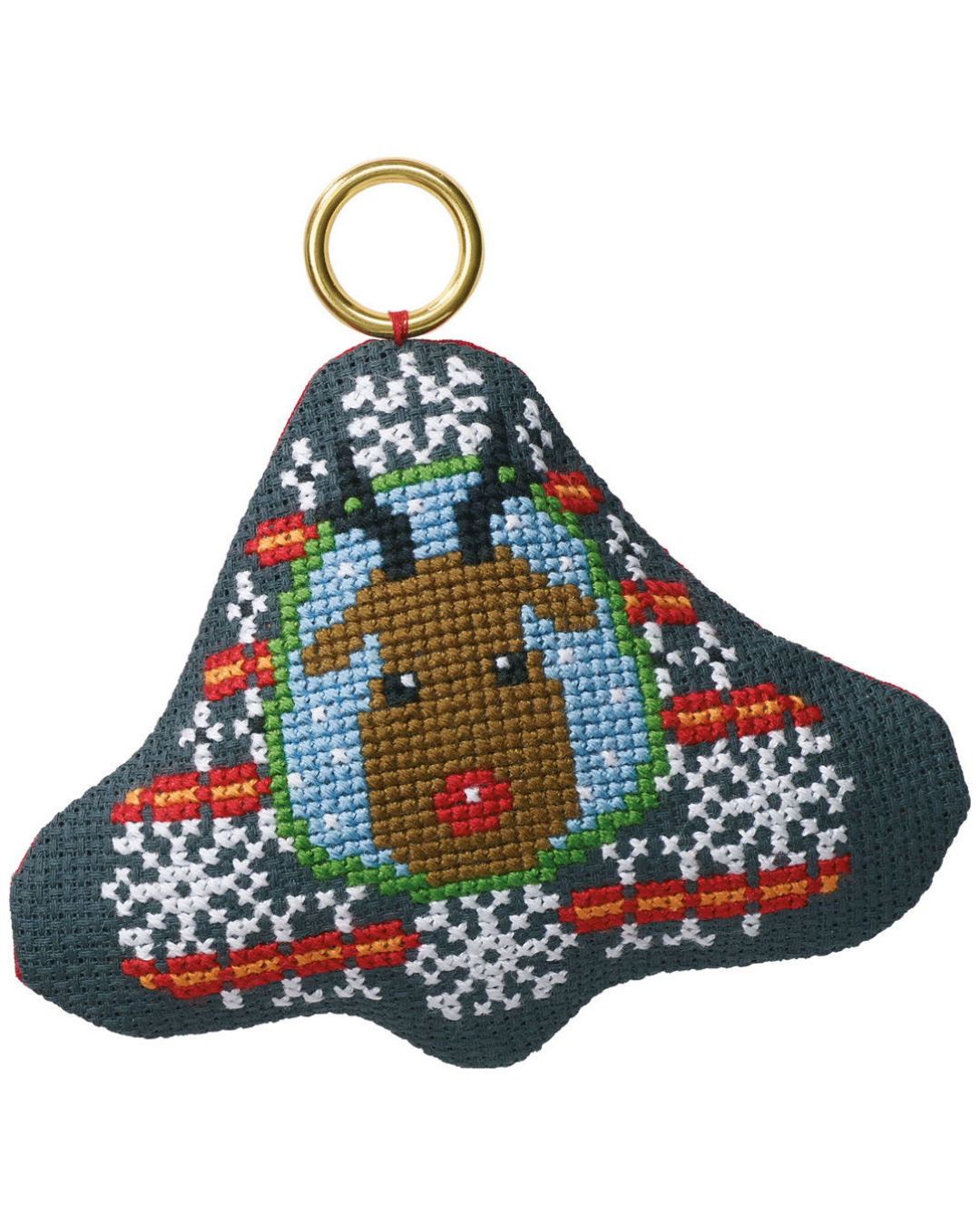 Juleophæng med Rudolf – Broderikit (9×8 cm)