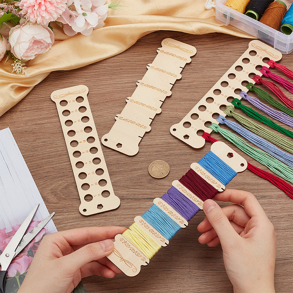 Trådholder til Broderigarn i Træ – 5 Pladser