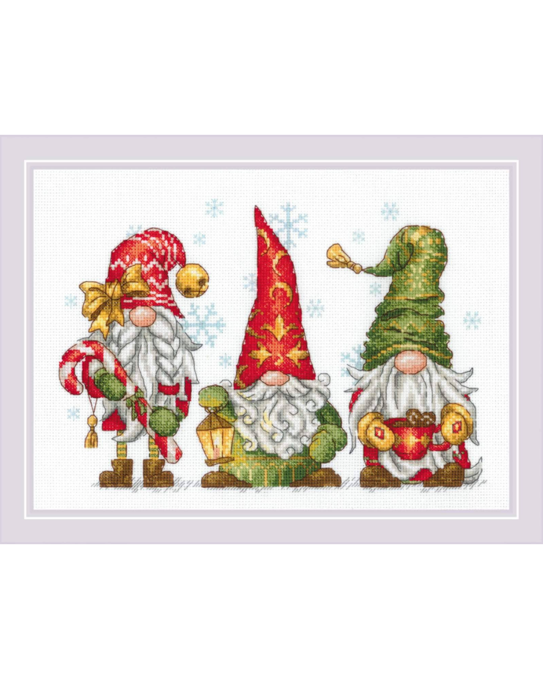 Farverige Nisser – RIOLIS Broderikit (30 x 21 cm)