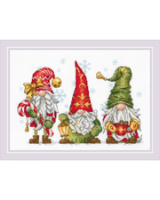 Farverige Nisser – RIOLIS Broderikit (30 x 21 cm)