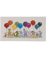 Dyr med Balloner – Broderikit (22 x 42 cm)