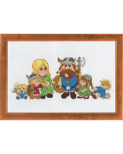 Vikingefamilien – Broderikit (29 x 19 cm)